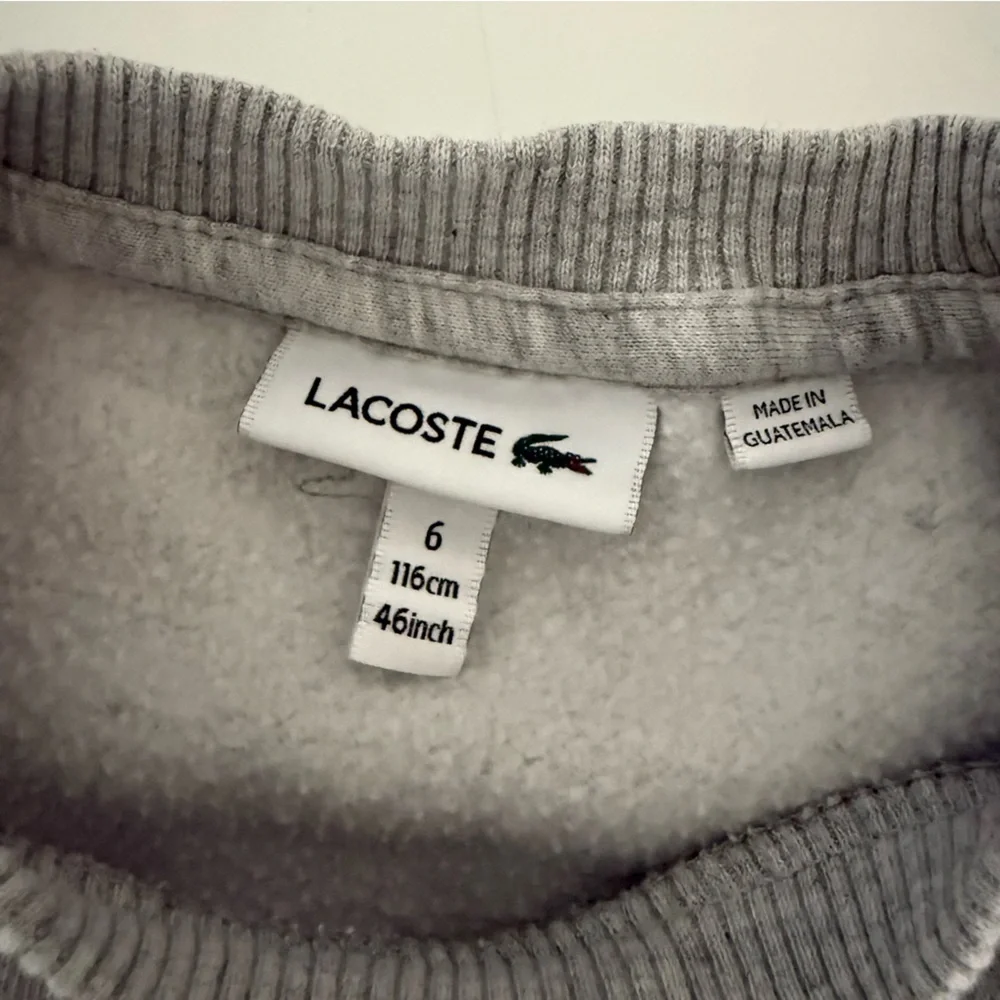 Lacoste Gray Sweatshirt with Crocodile Graphic and skirt size 6
